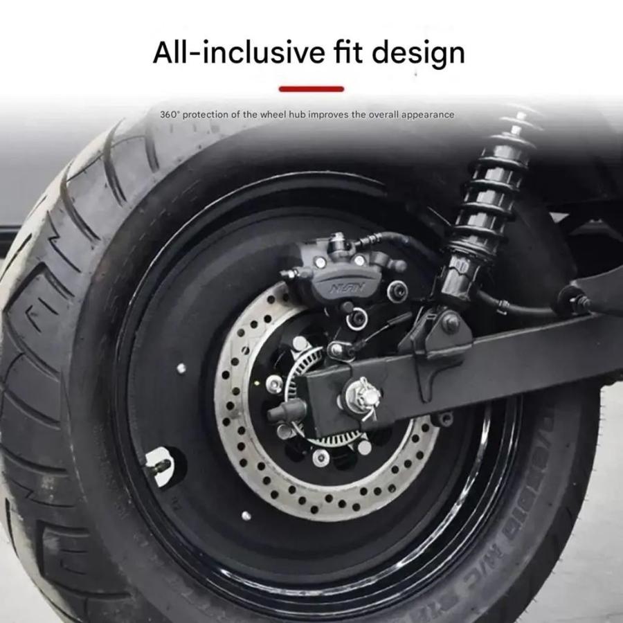 【並行輸入品】カワサキ Eliminator500 クローズドホイールハブキャップ前輪リア黒ウォリアー装飾カバーアクセサリーの画像