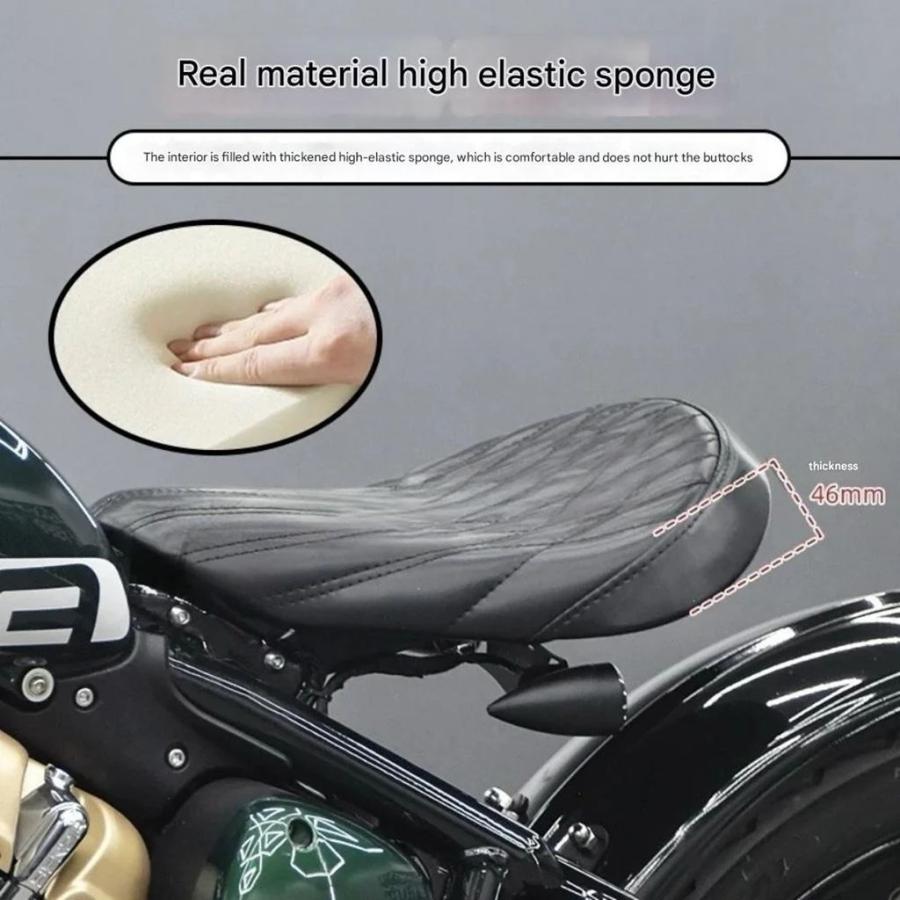 【並行輸入品】BENDA ナポレオンボブ 250 カスタムレトロシングルフロントシートボバー拡大肥厚フロントシート快適クッションアクセサリー_3