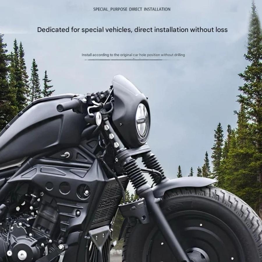 【並行輸入品】ホンダレブル 300 500 CM300 500 豚ヘッドカバーレトロフロントガラスヘッドライト保護カバーディフレクターホンダレブルの画像
