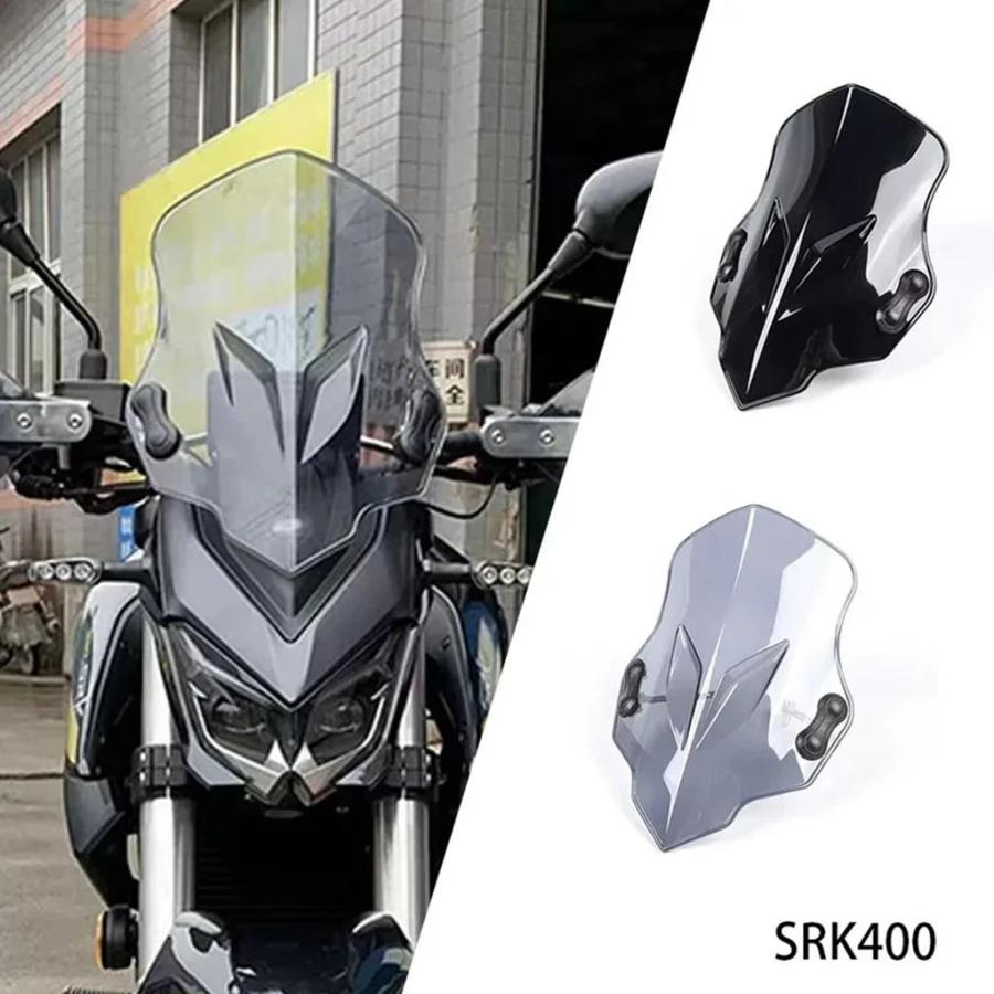 【並行輸入品】フィット SRK400 バイクフロントガラスフロントガラススクリーン新 QJ モーター 400SRK SRK 400 レトロフロントガラス_4