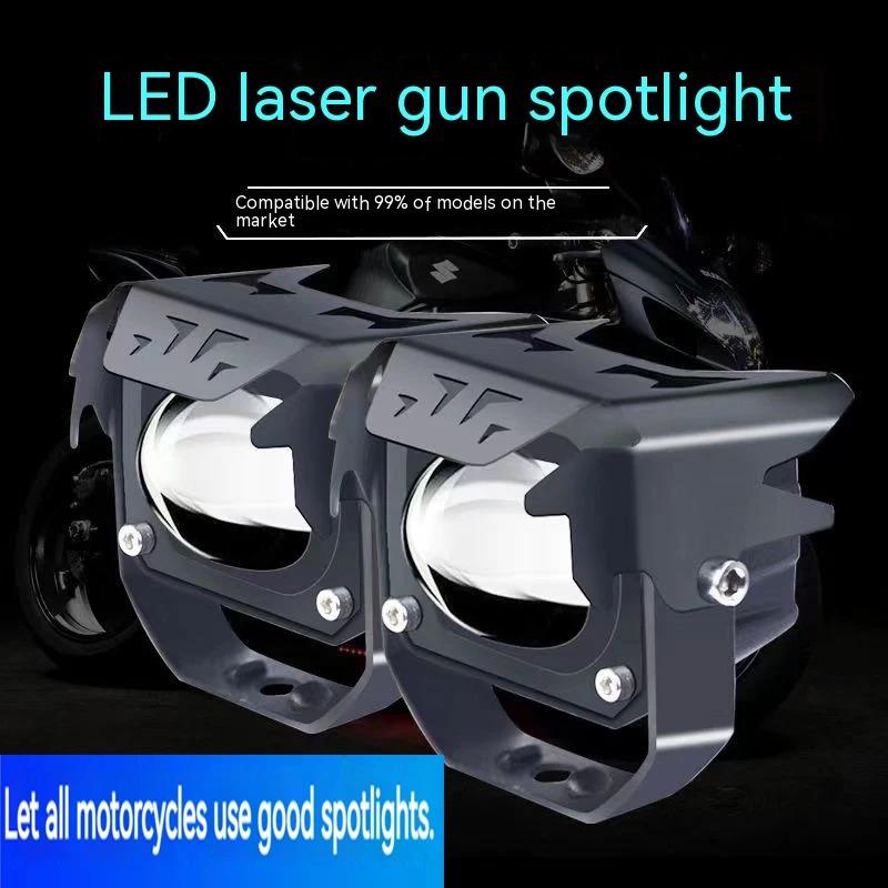 【並行輸入品】 オートバイ 汎用 LED 補助ライト デュアルカラー ヘッドライト フォグライト 白 バーゲン 12-80v_3