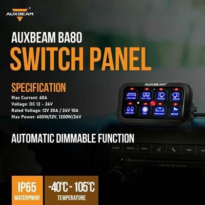 並行輸入品】 Auxbeam-オン/オフスイッチパネル 8ギャングライト