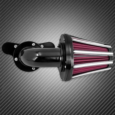 【並行輸入品】 バイク用黒エアクリーナーキット ハーレーツーリングキット ストリートグライドデナ ソフテイルカバー ボーイ用 スポースター xl 883 72の画像