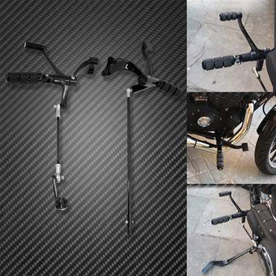 【並行輸入品】 フルバイクフロントコントロールキット ペグレバー ハーレースポーツスターxl883xl1200用黒クロムリンケージ アイアン48 72 1991-upの画像
