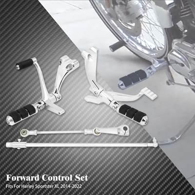 【並行輸入品】 フルバイクフロントコントロールキット ペグレバー ハーレースポーツスターxl883xl1200用黒クロムリンケージ アイアン48 72 1991-upの画像