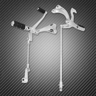 【並行輸入品】 フルバイクフロントコントロールキット ペグレバー ハーレースポーツスターxl883xl1200用黒クロムリンケージ アイアン48 72 1991-upの画像