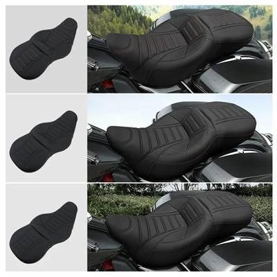 【並行輸入品】 ハーレーツーリングトライグライドロードcvoストリートエレクトラ2009-2022 2アップバイクドライバ助手席黒puレザークッションの画像