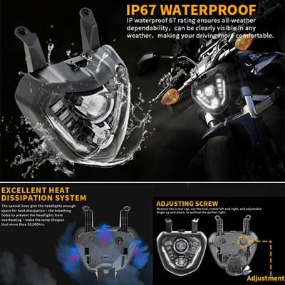 【並行輸入品】 ヤマハMT07 2014-2017 fz07 fz mt 07用ヘッドライトアセンブリ 高輝度 24 92W FZ-07 MT-07の画像