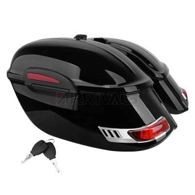【並行輸入品】 汎用バイク 二輪サイドケース 2ピース サイドボックス テール用ラゲッジパニアーセット スズキ ホンダ用カーリースタイル_1