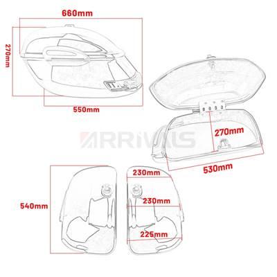 【並行輸入品】 汎用バイク 二輪サイドケース 2ピース サイドボックス テール用ラゲッジパニアーセット スズキ ホンダ用カーリースタイル_5