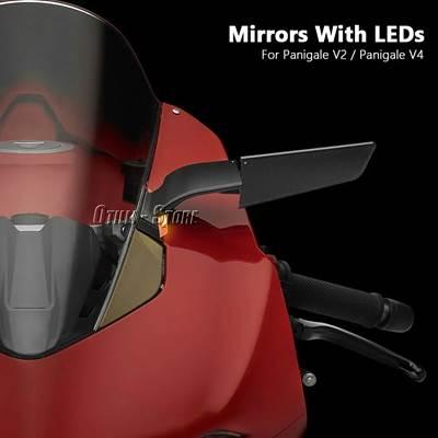 【並行輸入品】 バイク 二輪ミラー LEDライト サイドシグナルミラー ドゥカティパニガーレv2 2020-2023 パニガーレv4 2019-2022の画像