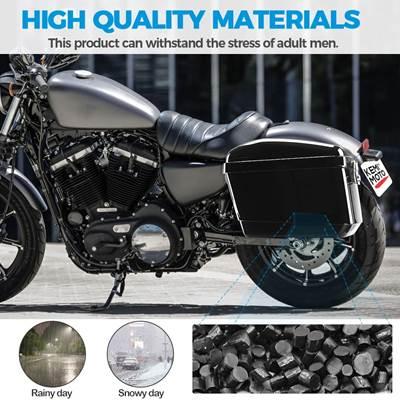 【並行輸入品】 汎用バイク 二輪サドルバッグ サイドケース カワサキ ヤマハ スズキ用 LEDテールライト付きの画像