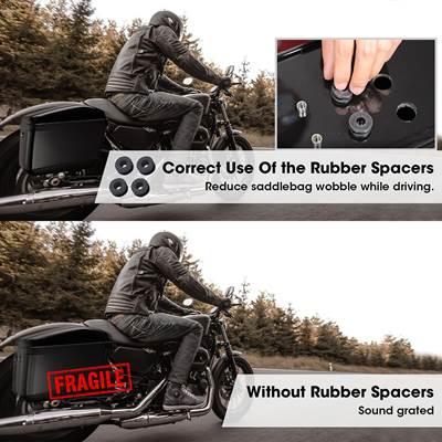 【並行輸入品】 汎用バイク 二輪サドルバッグ サイドケース カワサキ ヤマハ スズキ用 LEDテールライト付きの画像