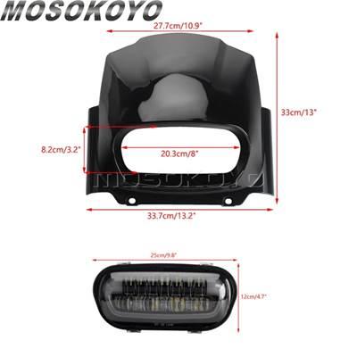【並行輸入品】 バイク用LEDヘッドライトアセンブリ ハイビームロービームランプ フロントカバーカバー ハーレーm8ソフトテールファットボブfxfb用フェアリングの画像