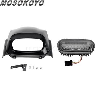 【並行輸入品】 バイク用LEDヘッドライトアセンブリ ハイビームロービームランプ フロントカバーカバー ハーレーm8ソフトテールファットボブfxfb用フェアリングの画像