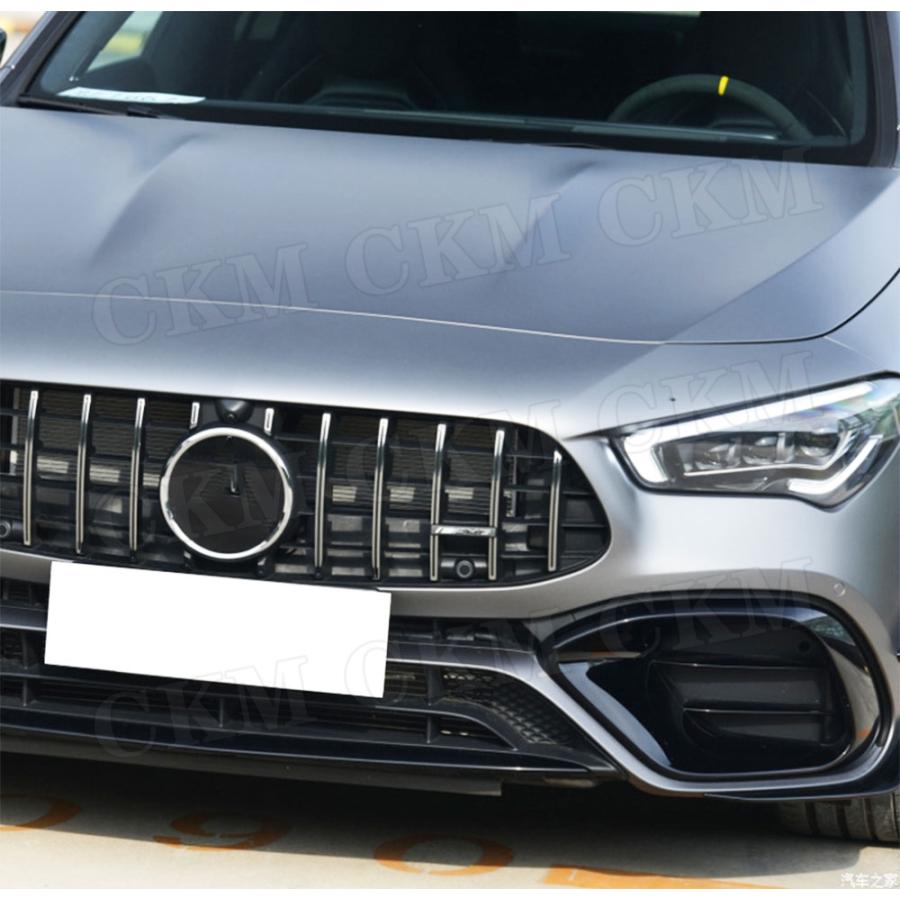 フロントバンパー リップ スポイラー エアベント フォグランプ カバー 光沢のある メルセデスベンツ w118,c118,cla45,amg,2020,ブラック|ykn-sutoa|02