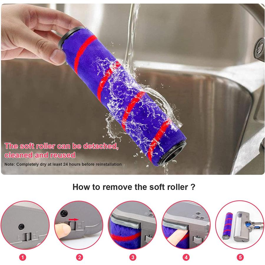 並行輸入品】 Dyson v6 dc45 dc58 dc61 dc62 dc74 ソフトローラー