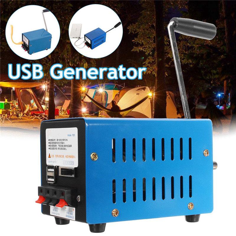 【並行輸入品】 ポータブル充電器 20W 緊急電気機器 ハンドル付き クランク付き 高出力 USB充電器 屋外 キャンプ サバイバル パワーバンク