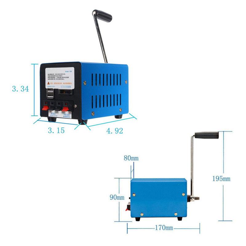 【並行輸入品】 ポータブル充電器 20W 緊急電気機器 ハンドル付き クランク付き 高出力 USB充電器 屋外 キャンプ サバイバル パワーバンク