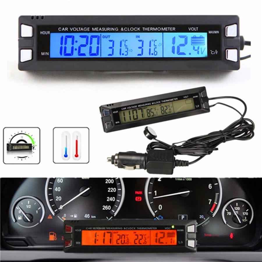 並行輸入品】 汎用 デジタル時計 屋内 屋外 電圧計 バッテリー付き LCD