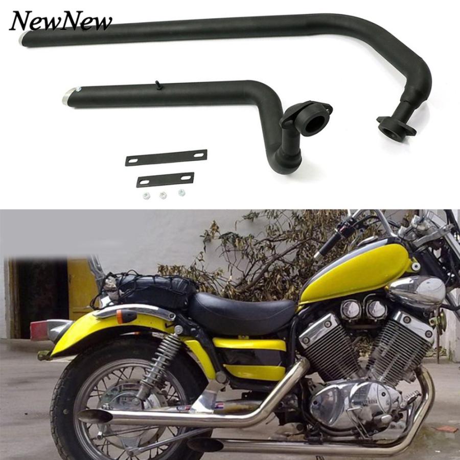 【並行輸入品】 ヤマハ ビラーゴ xvs1100 モデル750 オートバイ マフラー 取り外し可能 ショートショットスタッガードエキゾーストシステム_5