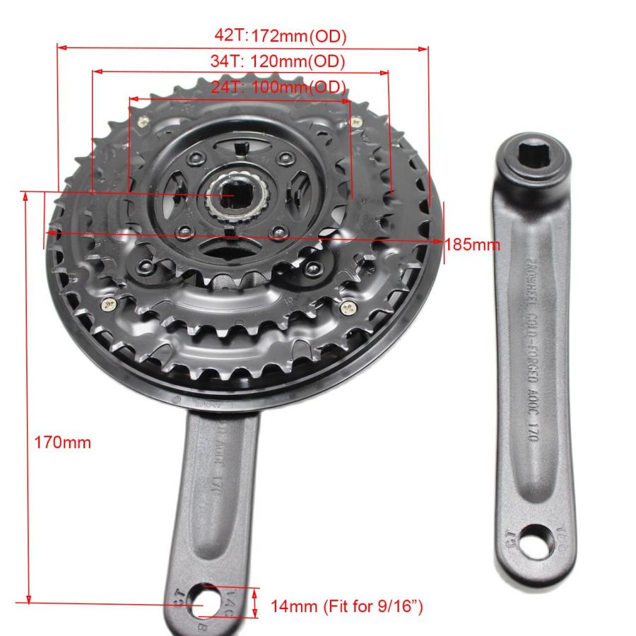並行輸入品】 Prowheel マウンテンバイク スプロケットセット 28 38 42