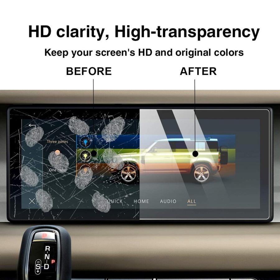 ランドローバー 車 gpsナビゲーション ガラスフィルム タッチスクリーンプロテクター 表示強化 2020 2021 2022 ディフェンダー90 110 10インチ｜ykn-sutoa｜06