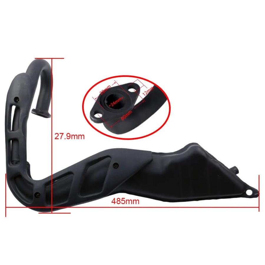 【並行輸入品】 ヤマハ オートバイ エキゾーストサイレンサー ブラックパイプ p80 pw 80 zinger ピットバイク アクセサリーの画像