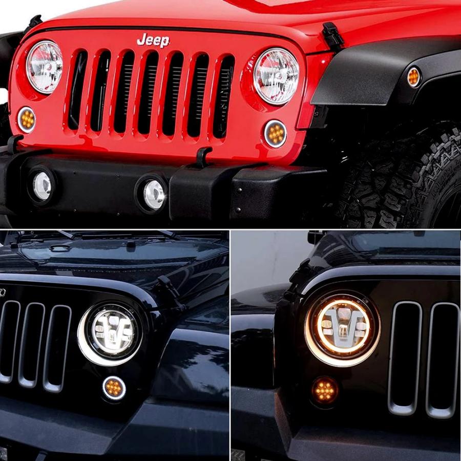 JK ラングラー　フロントバンパー　中古 おまけ未使用ＬＥＤウインカー 並行輸入品】 ジープラングラーjk フロント ledウインカー 光