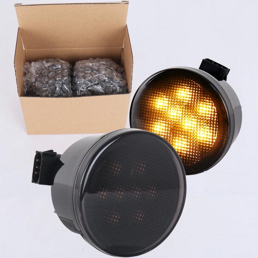 並行輸入品】 ジープラングラーjk フロント ledウインカー 光
