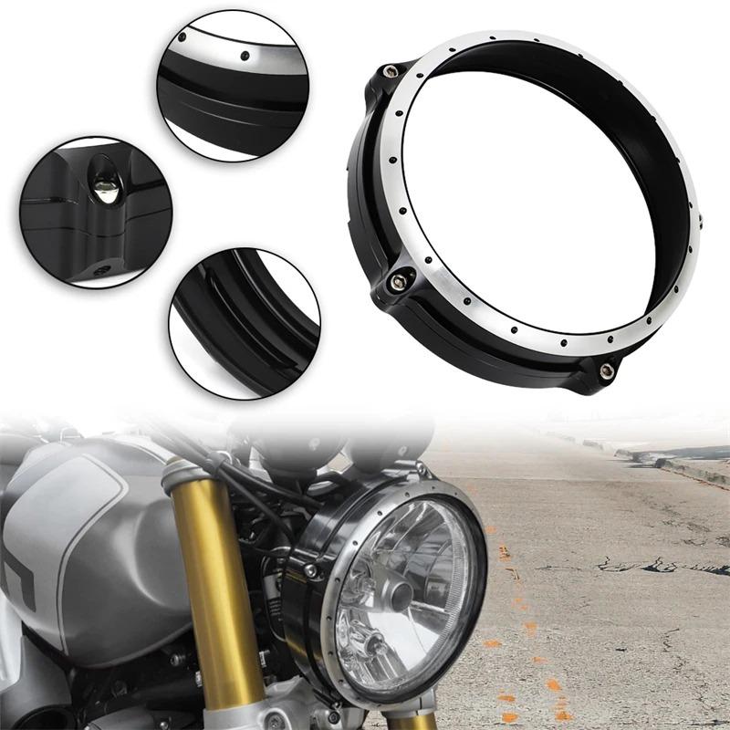 【並行輸入品】 BMW オートバイ ヘッドライトガード リングカバー LED アルミニウム rninet r ninet r 9t r9t 2014-2023の画像