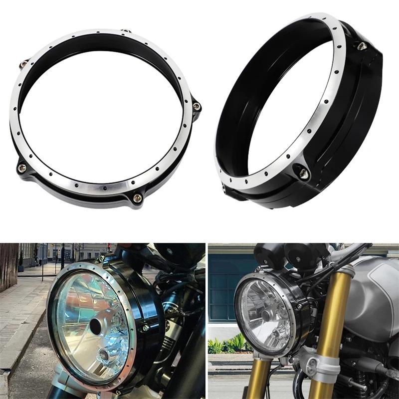 【並行輸入品】 BMW オートバイ ヘッドライトガード リングカバー LED アルミニウム rninet r ninet r 9t r9t 2014-2023の画像