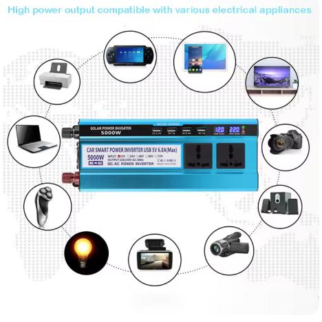 【並行輸入品】 電圧ポータブル 車両電源変換 アダプタ lcd ディスプレイ 正弦波インバーターdc 12v ac 220v 3000ワット 4000ワット 5000ワットの画像