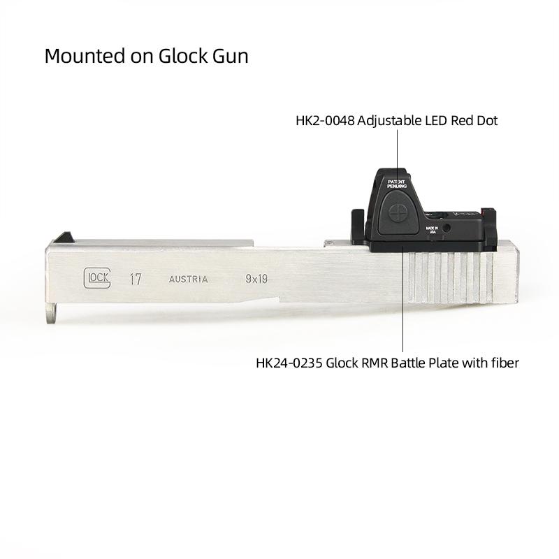 グロック rmr用マウントベース＋アイアンサイト g19x プラットフォーム ファイバーサイト グロックカスタム g17 ykn2027