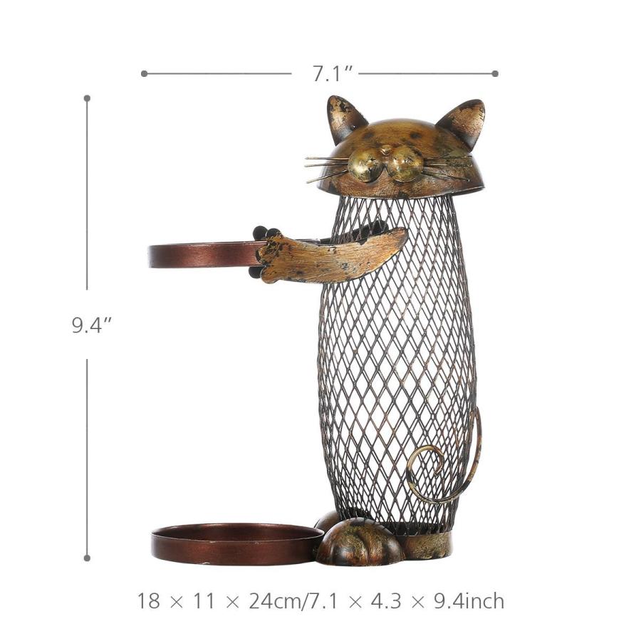 並行輸入品】 猫の形 ワインボトルホルダー コルクコンテナ バー 金属