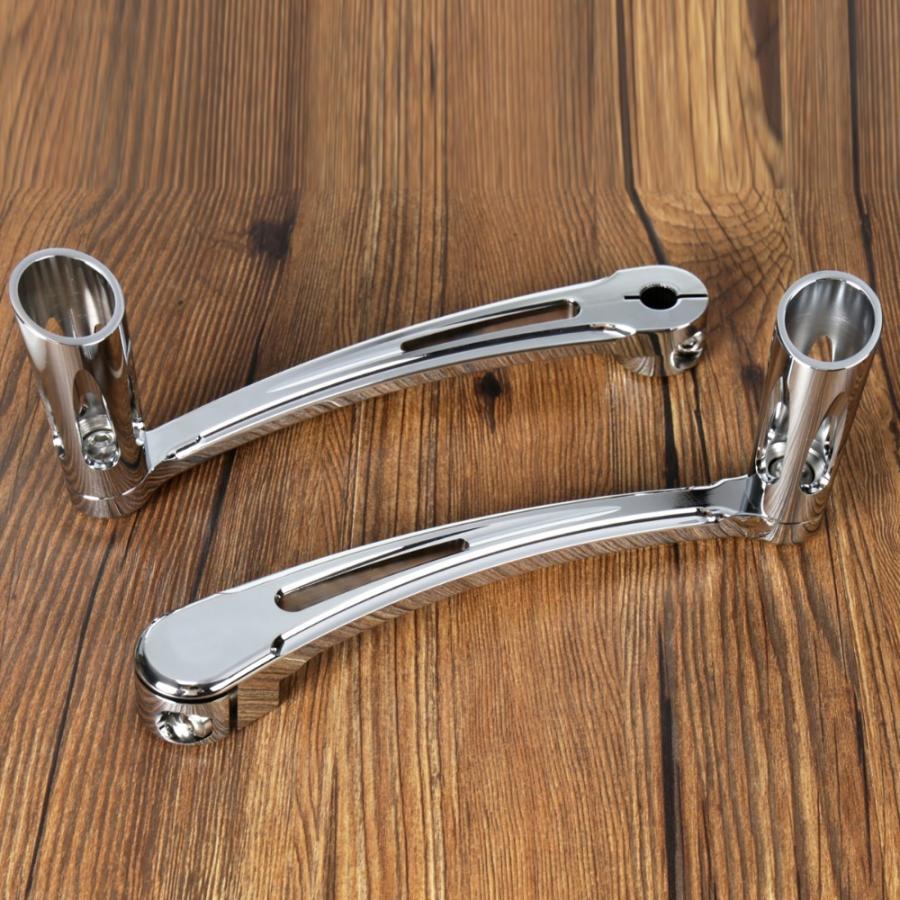 【並行輸入品】 クローム浅いカットヒール足シフトレバー \u0026 シフターペグハーレーツーリングストリートダイナグライドソフテイル 1997-2016 17 18 モデルの画像