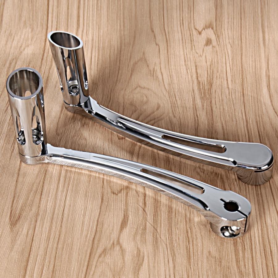 【並行輸入品】 クローム浅いカットヒール足シフトレバー \u0026 シフターペグハーレーツーリングストリートダイナグライドソフテイル 1997-2016 17 18 モデルの画像