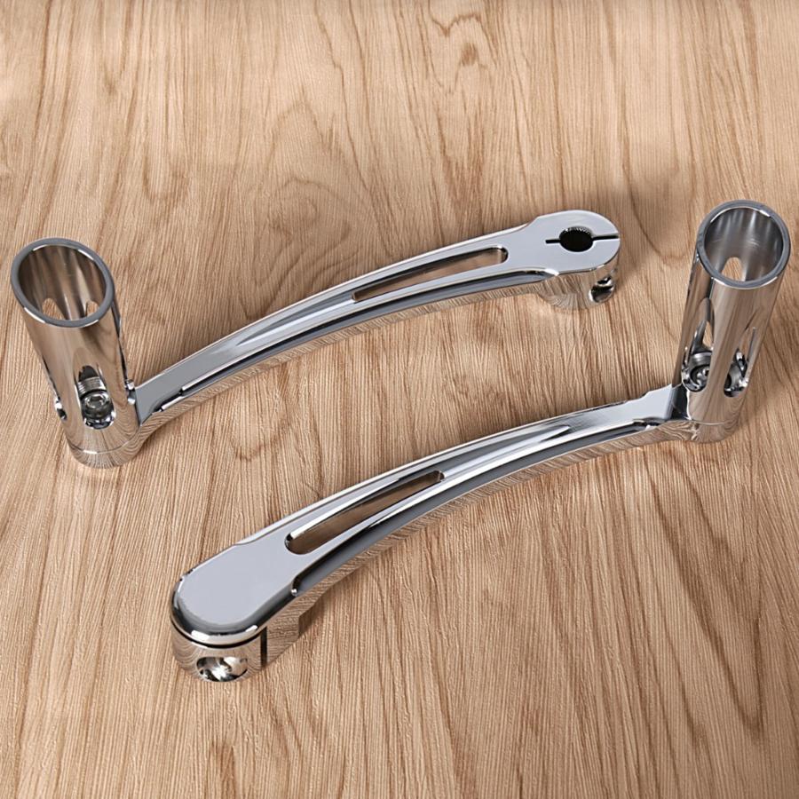 【並行輸入品】 クローム浅いカットヒール足シフトレバー \u0026 シフターペグハーレーツーリングストリートダイナグライドソフテイル 1997-2016 17 18 モデルの画像