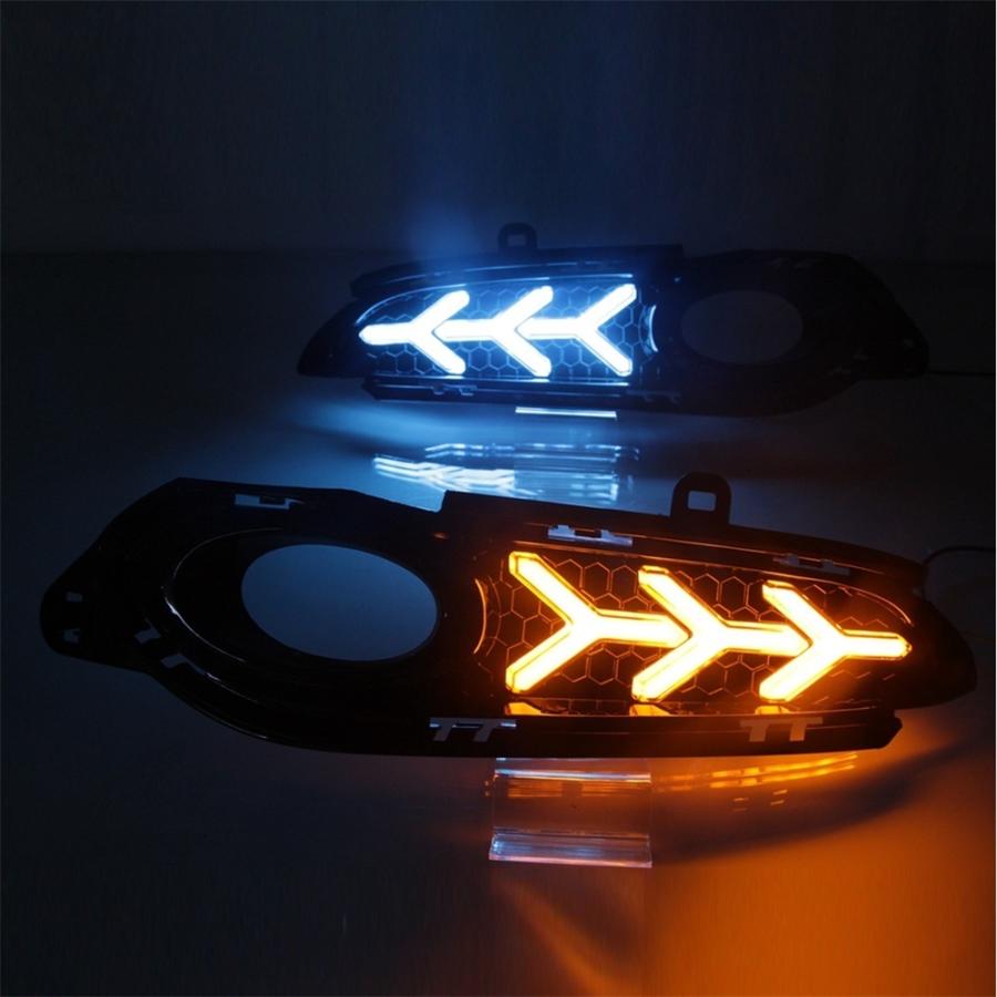 【並行輸入品】 Honda vel rs 2014-2019 デイタイム ランニングライト 防曇 ランプデラックス 一般的 LED ストリーマー ターン