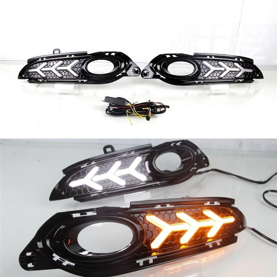 【並行輸入品】 Honda vel rs 2014-2019 デイタイム ランニングライト 防曇 ランプデラックス 一般的 LED ストリーマー ターン