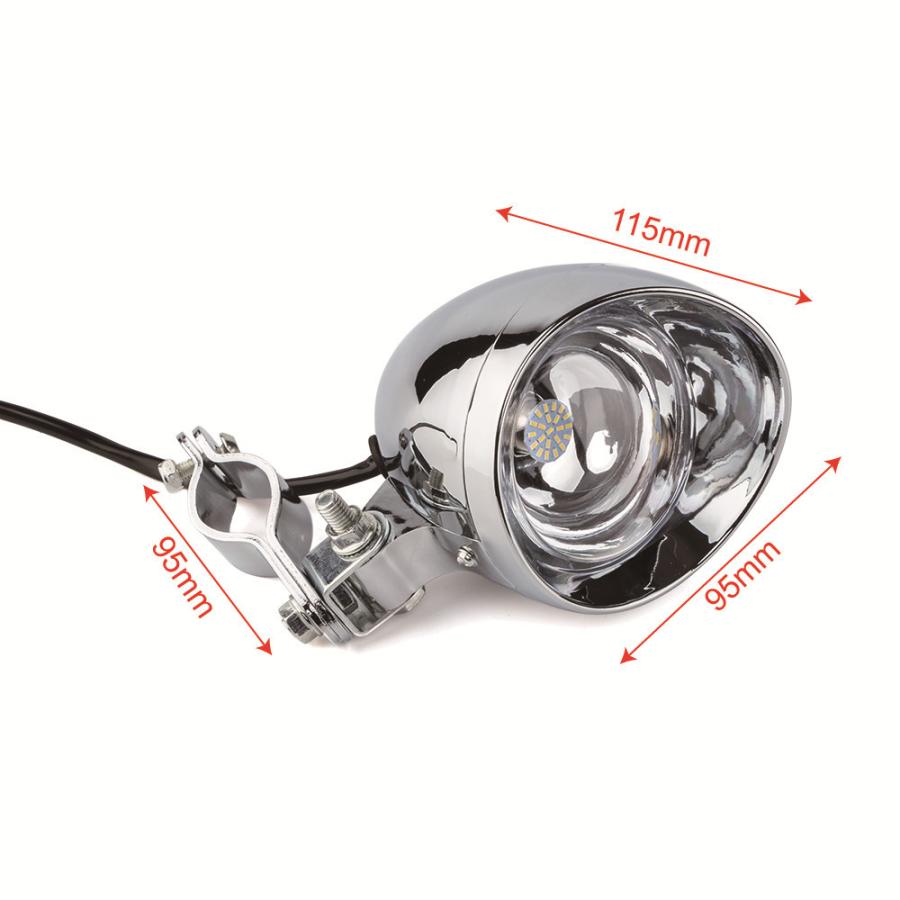LEDフォグランプ 汎用 クロームメッキ 並行輸入品】 オートバイ ledフォグランプ クローム 1セット ロール