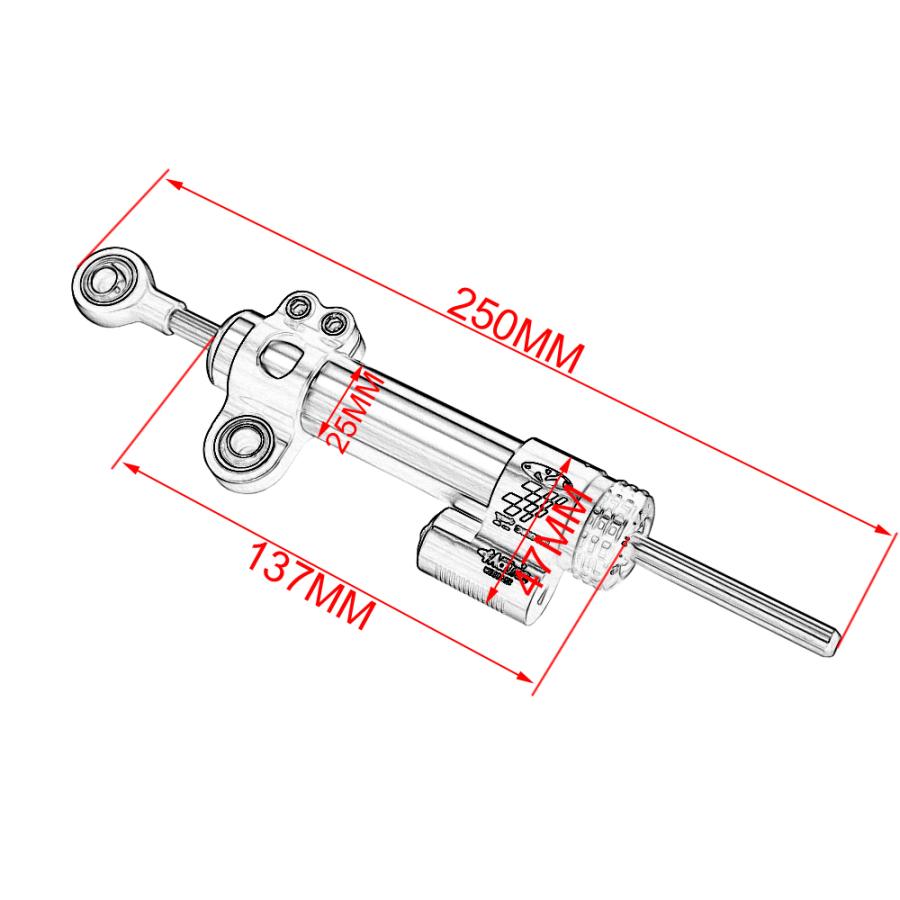 【並行輸入品】 ヤマハmt10 MT-07 mt09 zx6r yzf r6 cbr650r cb1000r 汎用 ステアリングダンパー アジャスタブル 345mm 255mmの画像