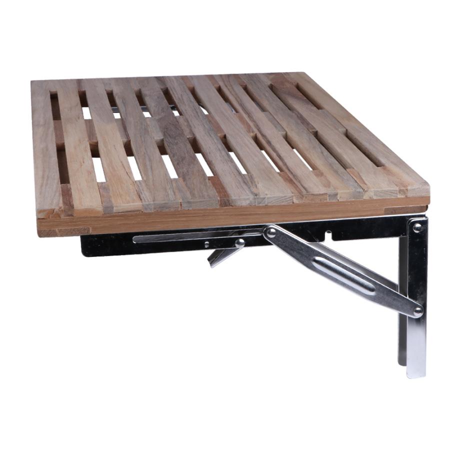 シャワーベンチ チーク材付き 屋内 折りたたみ式 445x330 壁掛け