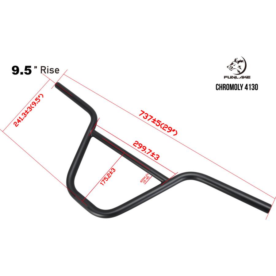 並行輸入品】 ハンドルバー Butted chromoly 4130 bmx 熱処理付き sgs