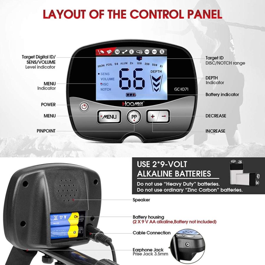 TAOXIAOLU 高感度金属探知機 センサー 地下金属探知器 宝物金属 探知機 下地探し 科学 高性能 軽量 携帯便利 宝探し 金属の検出 (MD5