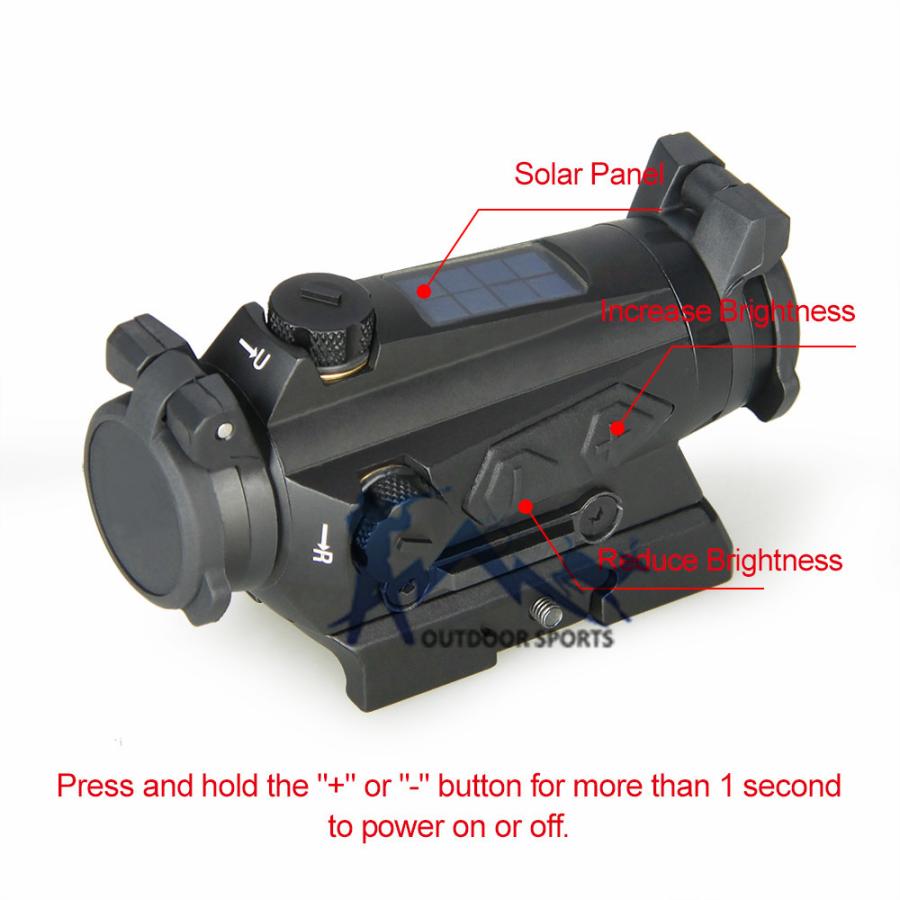 【並行輸入品】 ライフルスコープ Ppt照準器 1 × 20ミリメートル コンパクト エアガンレッドドット サイト 2MOA 太陽エネルギー 狩猟撮影光学 OS2-0126_2