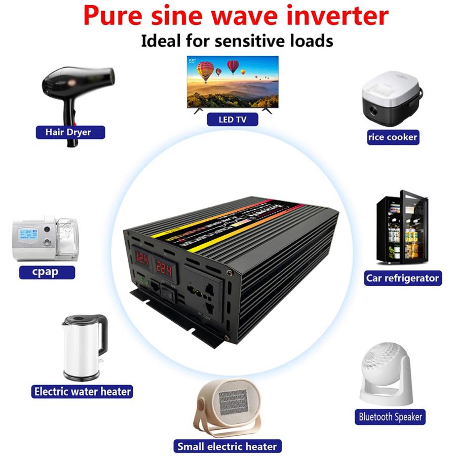 純粋 正弦波 インバーター 8000/10000W 12-24-220V 純粋な正弦波 ソーラーシステム 家庭 車用 屋外用｜ykn-sutoa｜07