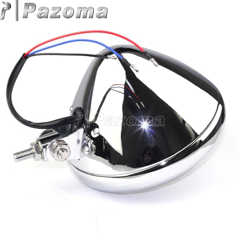 【並行輸入品】 ハーレーボバーズチョッパー オートバイ ヘッドランプ Emark クローム h4 12v 60/55w アイアンバイク 照明 カスタムの画像