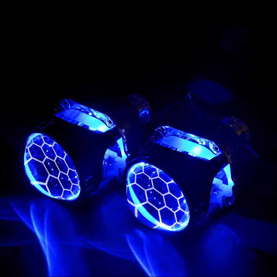 並行輸入品】 ヘッドライト 2.5インチ rgb LED デビルアイブルー