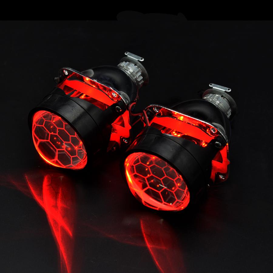 大型！LEDデビルアイ　2個セット 並行輸入品】 ヘッドライト 2.5インチ rgb LED デビルアイブルー